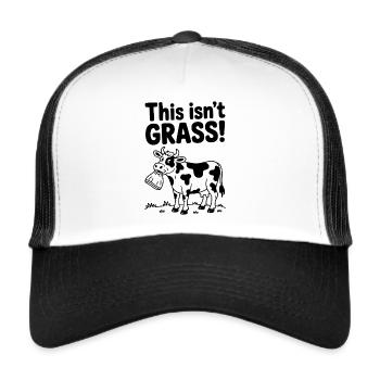 Das ist kein Graß Kuh - Trucker Cap - Weiß/Schwarz - Vorne