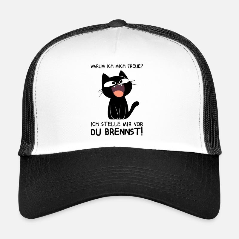 Ich stelle mir vor du brennst - Schwarze Katze Trucker Cap