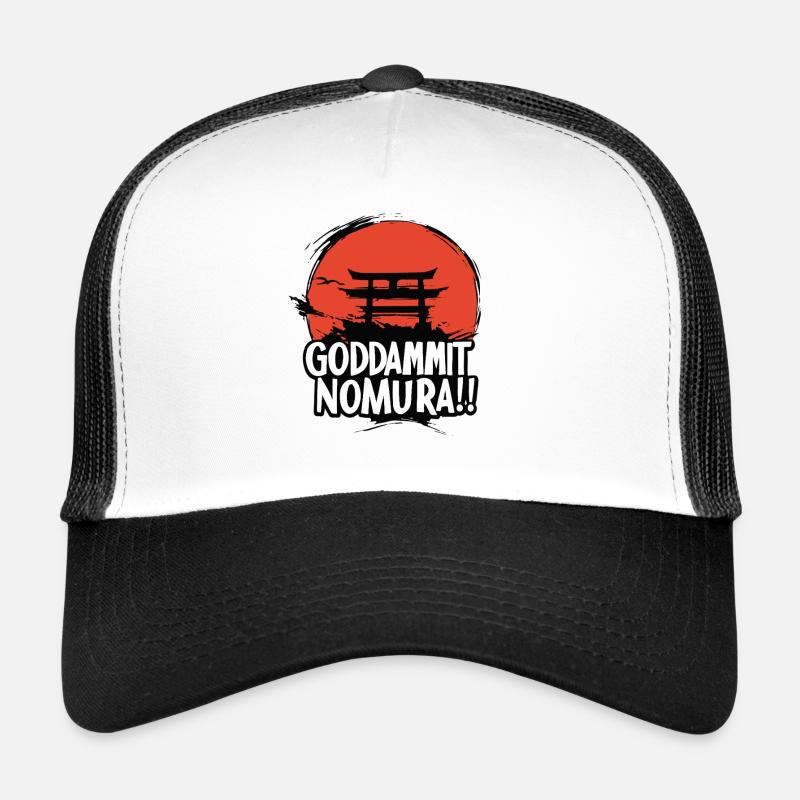 Goddammit Nomura – Torii Design - Trucker Cap - Weiß/Schwarz