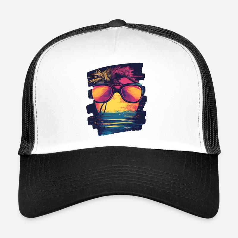 Sonnenbrille Sommer Palmen Trucker Cap