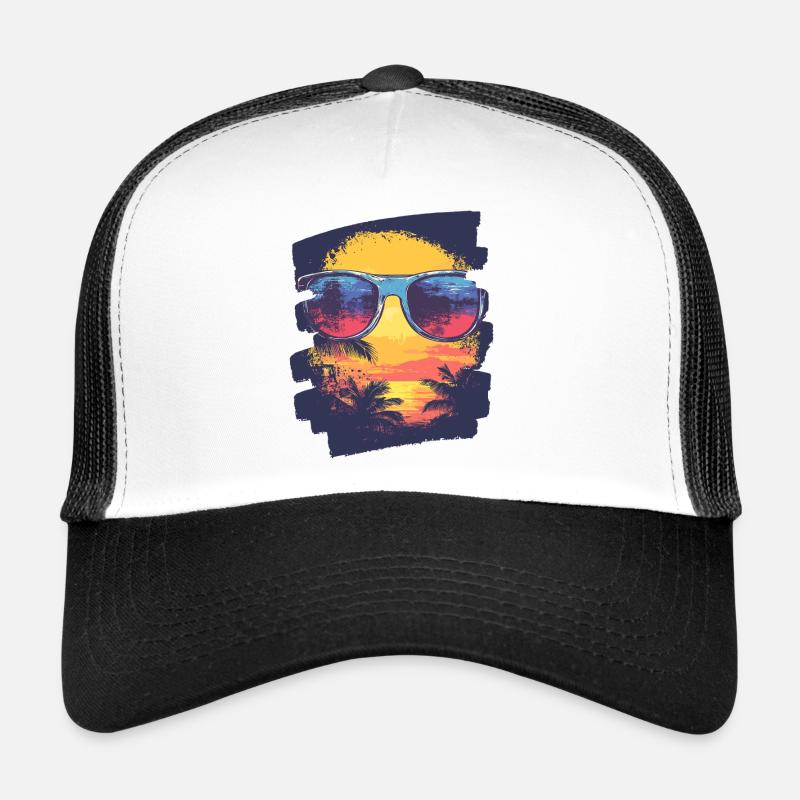 Sonnenbrille Sommer Palmen Trucker Cap