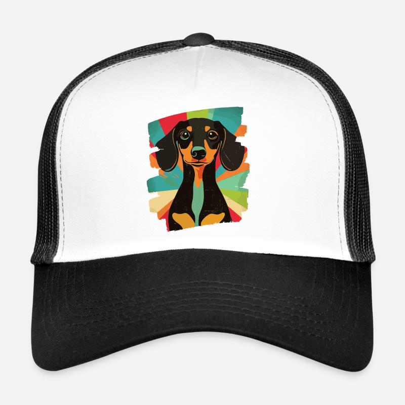 Teckel Dackel - Casquette trucker  - blanc/noir