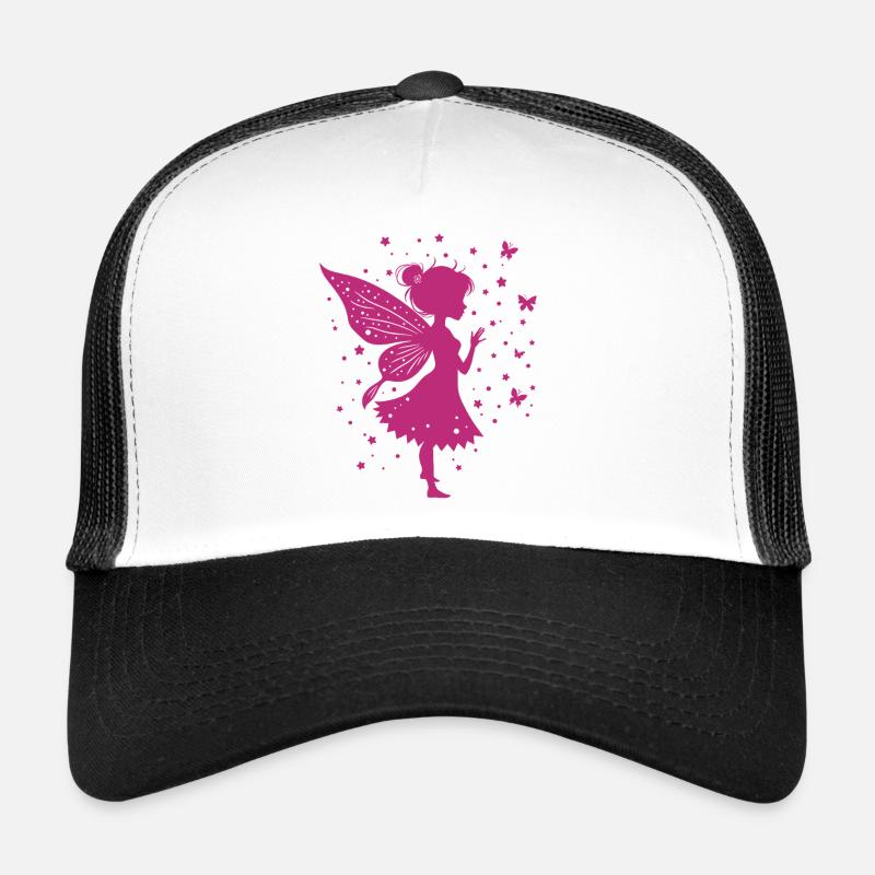 Fée magique avec des fleurs et des papillons Casquette trucker 
