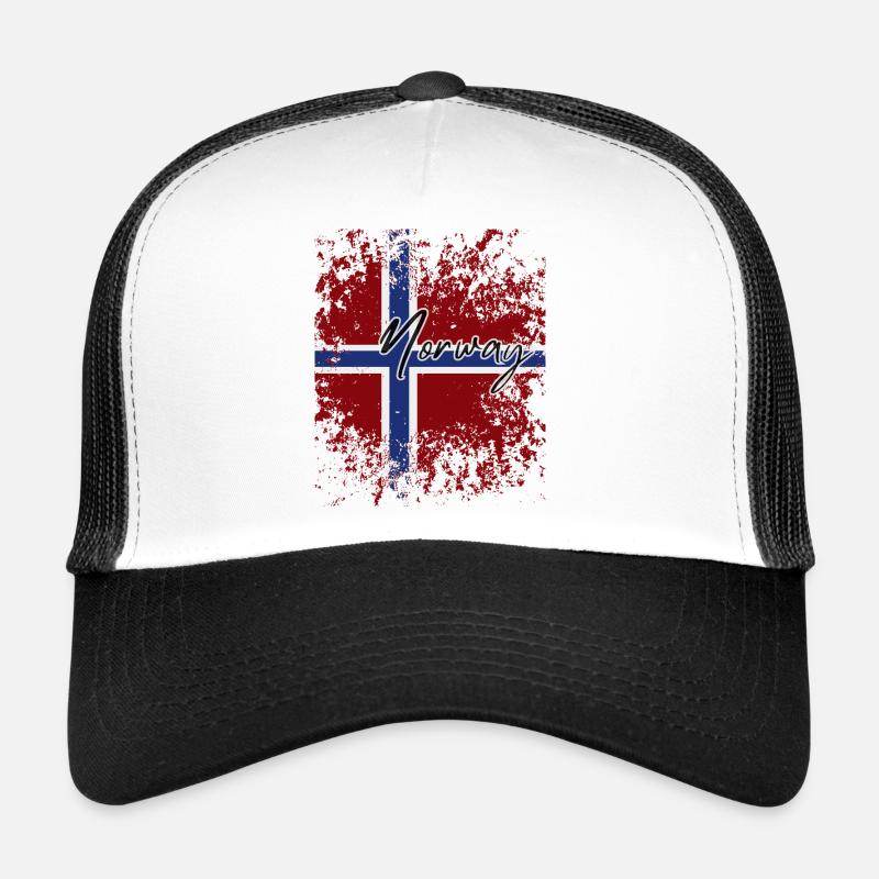 Norwegian Pride, ich liebe Norwegen - Trucker Cap - Weiß/Schwarz