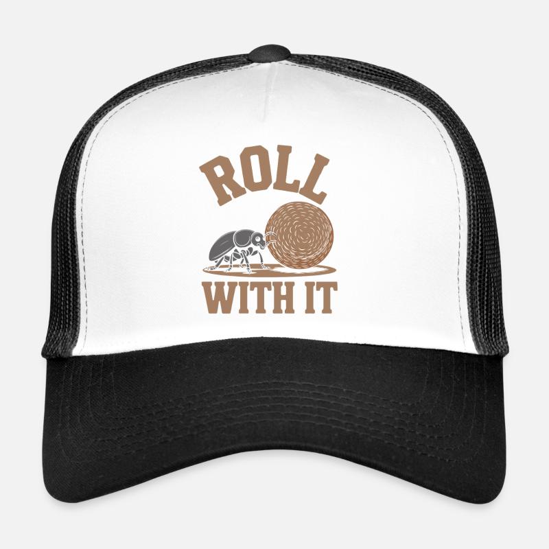 Roll With It Lustiges Käfermotiv mit Botschaft Trucker Cap