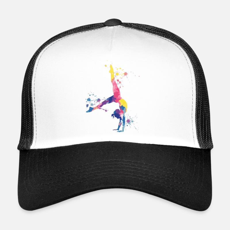 Gymnastik Mädchen – Bunt und kraftvoll - Trucker Cap - Weiß/Schwarz
