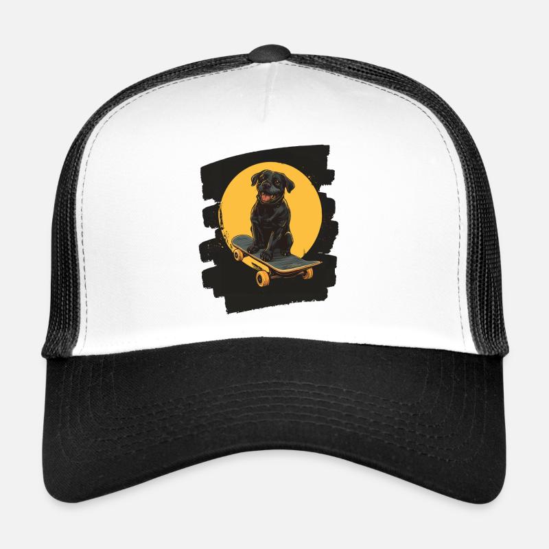 Chien Labrador sur planche à roulettes Casquette trucker 
