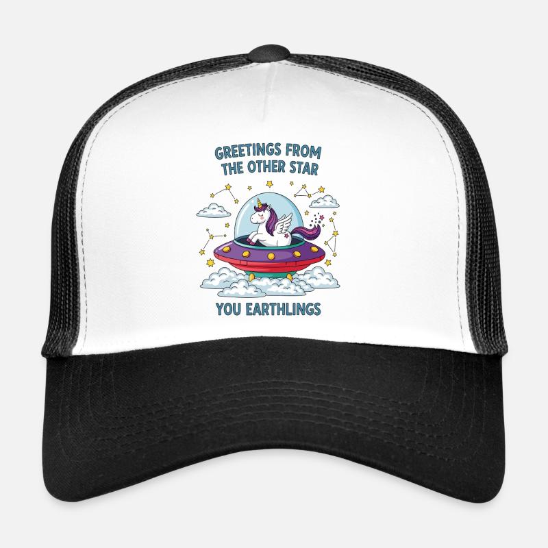 Einhorn aus dem All - Trucker Cap - Weiß/Schwarz