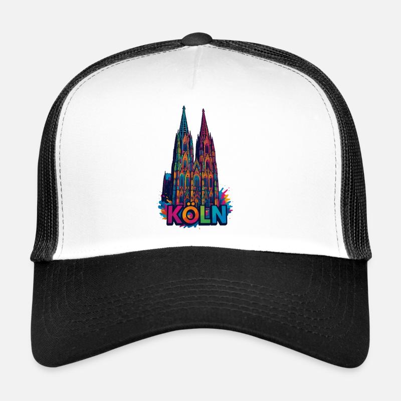 Kölner Dom - Trucker Cap - Weiß/Schwarz