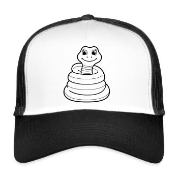 Serpent potelé comme illustration vectorielle - Casquette trucker  - blanc/noir - Devant