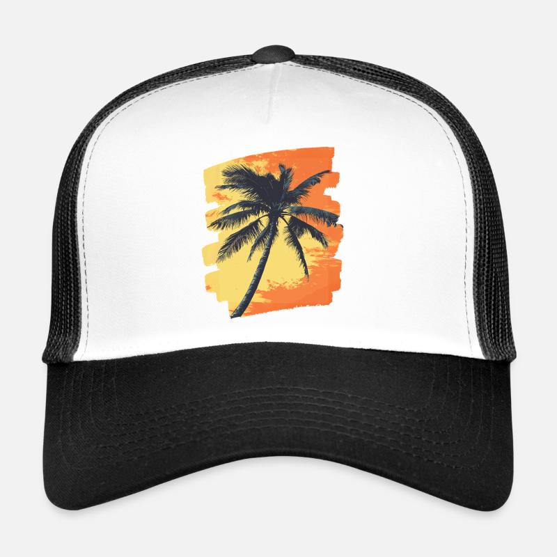 Palm Tree Sunset Summer Trucker Cap