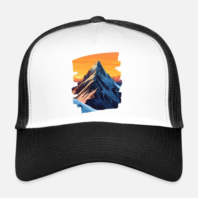 Berge Klettern Kletterer Wandern - Trucker Cap - Weiß/Schwarz