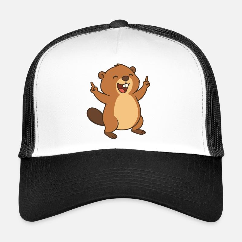 Fröhlicher Biberspaß - Trucker Cap - Weiß/Schwarz