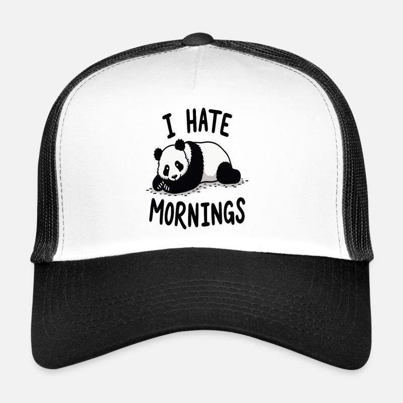 Panda Je déteste les matins en disant Casquette trucker 