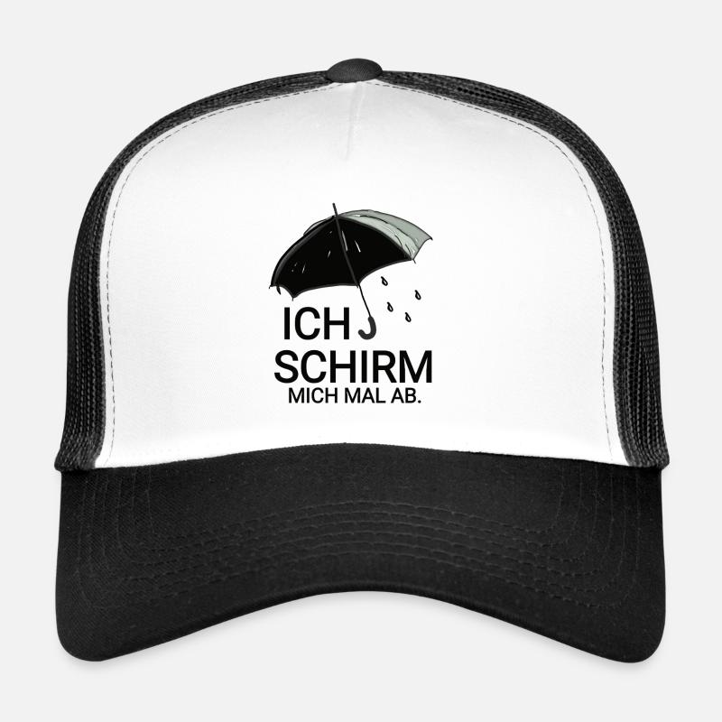lustiger Regenschirm Slogan - Trucker Cap - Weiß/Schwarz