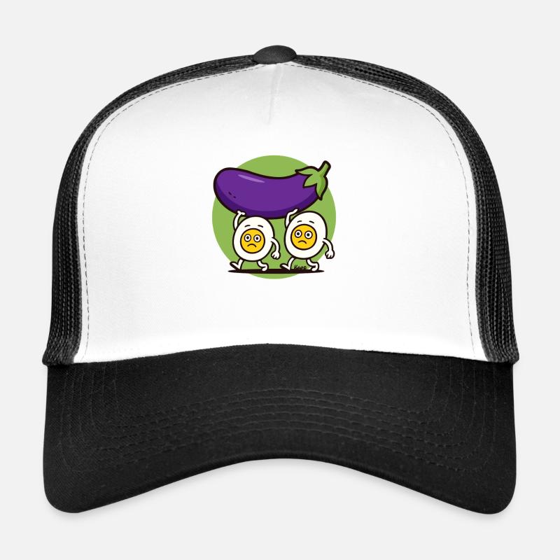 Fleißige Eier tragen große Aubergine Trucker Cap