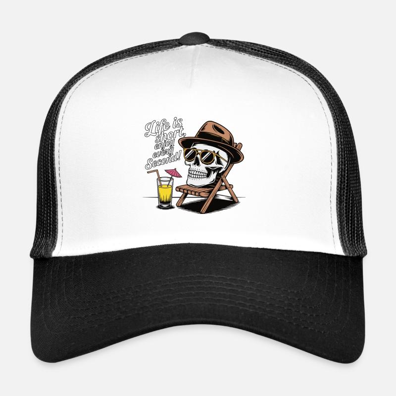 SQUELETTES, LA VIE EST COURTE, PROFITEZ DE CHAQUE SECONDE Casquette trucker 