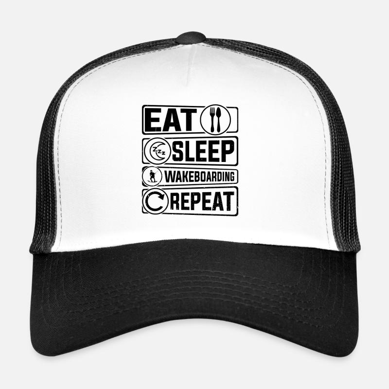 Wakeboard drôle - Eat Sleep Wakeboard Repeat Casquette trucker 