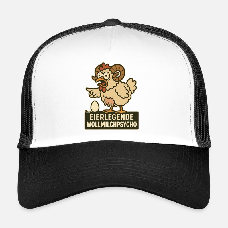Poulet stressé avec des cornes et un air sauvage Casquette trucker 