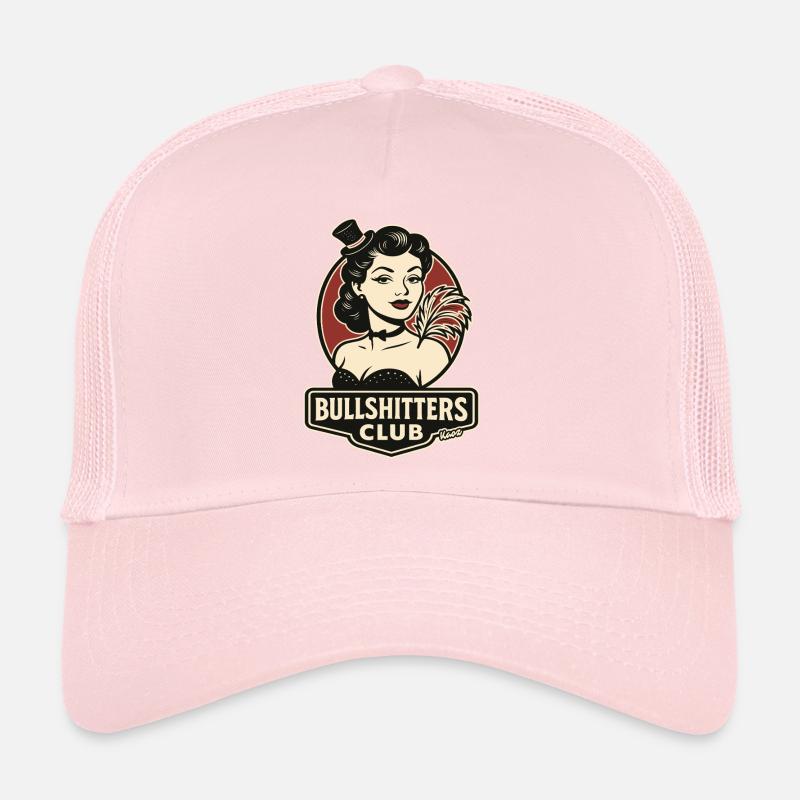 Dame rétro avec plume et chapeau haut de forme Casquette trucker 