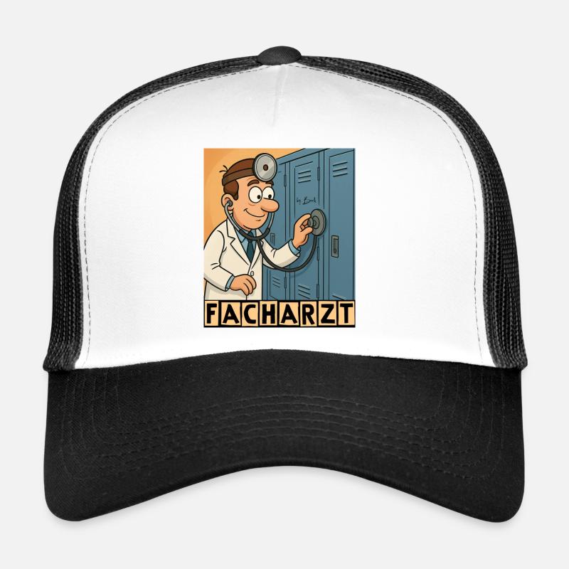 Facharzt by Rico Beck - Trucker Cap - Weiß/Schwarz
