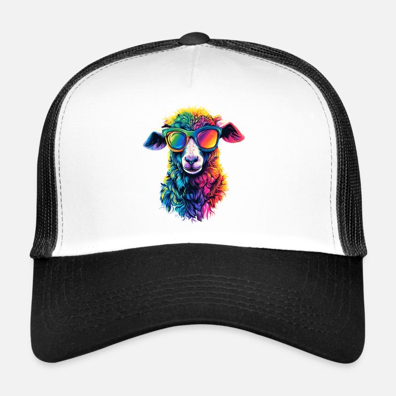Schaf Lamm Schäfchen Hausschaf Schäfer Süße Schafe - Trucker Cap - Weiß/Schwarz