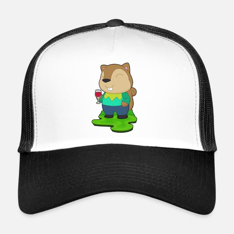 Squirrel Red Wine Trucker Cap