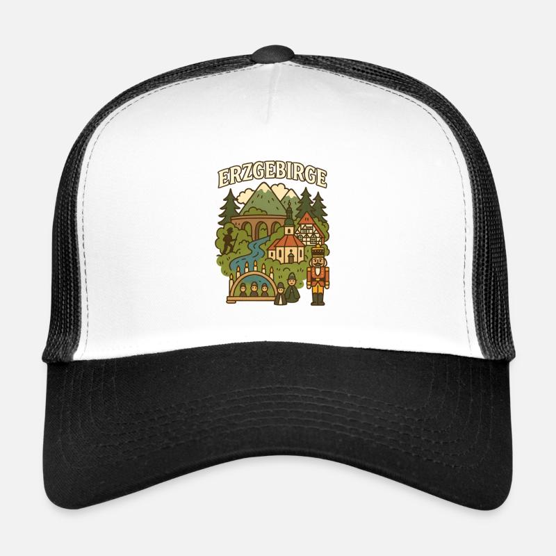 Erzgebirge Nussknacker - Trucker Cap - Weiß/Schwarz