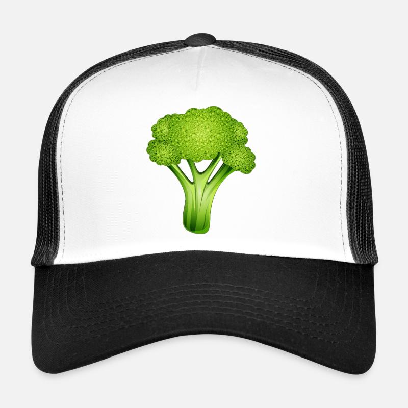 Brocoli vert vif dans un style bande dessinée élégant Casquette trucker 
