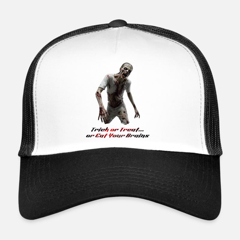 Terrifying Zombie Walker – Halloween Horror Design Trucker Cap