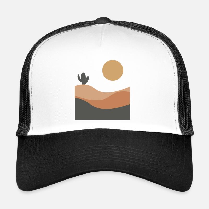 Minimalist desert landscape - Trucker Cap - white/black
