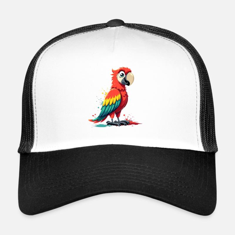 Lebendiger Papageien-Print Trucker Cap