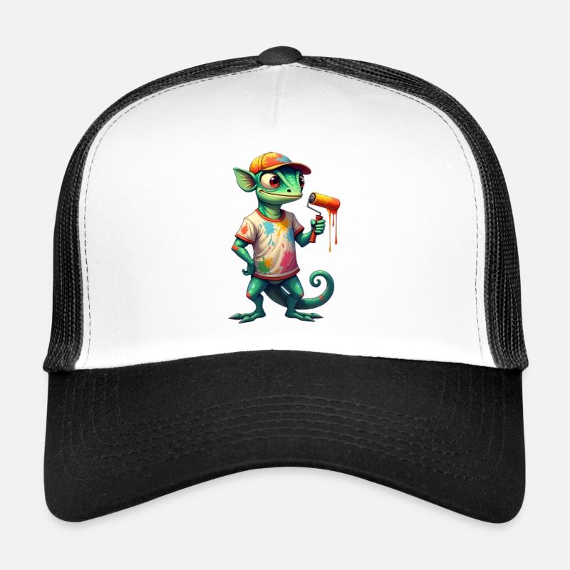 Chameleon als Maler Trucker Cap