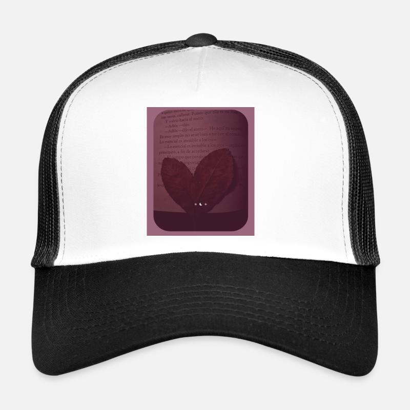 Herz aus Blättern im Mondlicht - Trucker Cap - Weiß/Schwarz