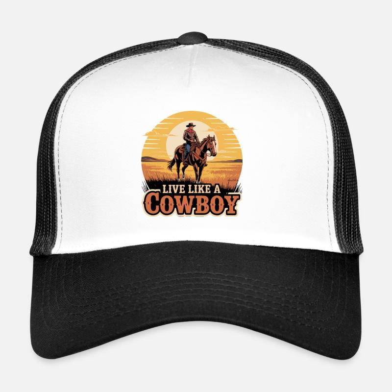Conception graphique de Cowboy Sunset Ride Casquette trucker 