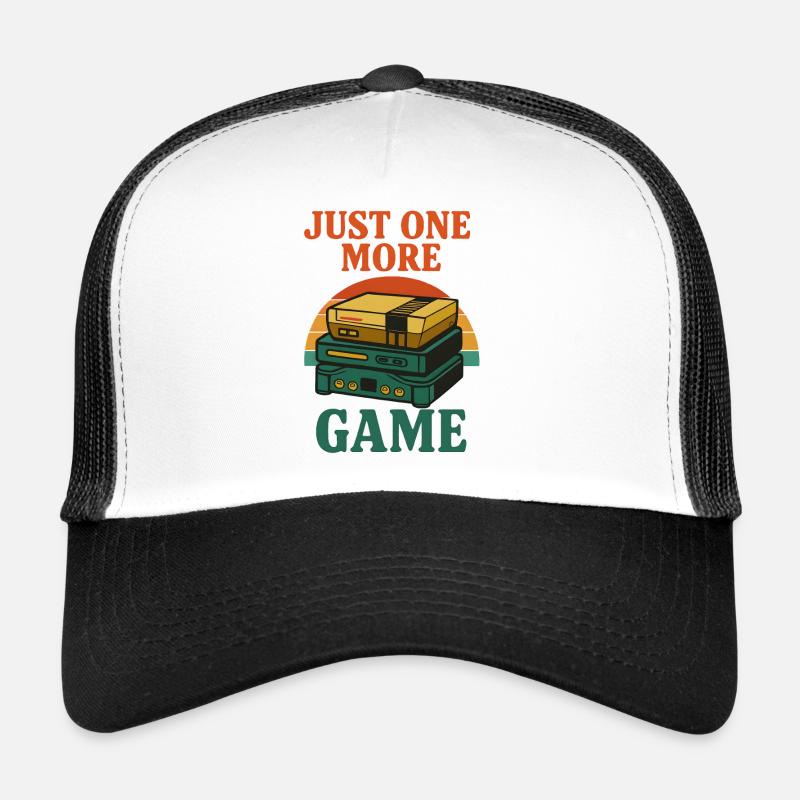 Retro Gaming Stack Illustration Trucker Cap