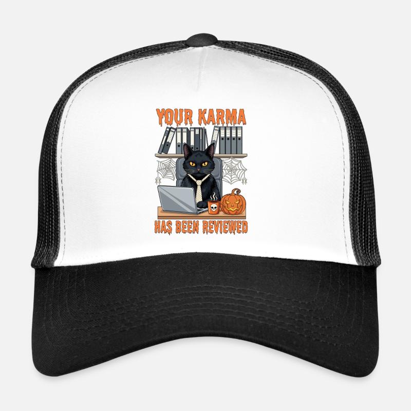 Cat Pumpkin Halloween Office Humor Trucker Cap
