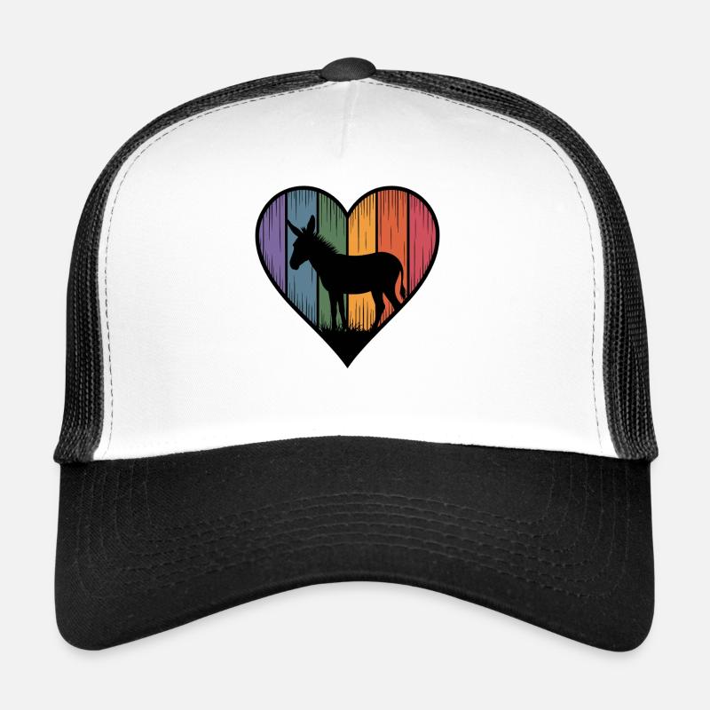 Buntes Esel Herz Trucker Cap