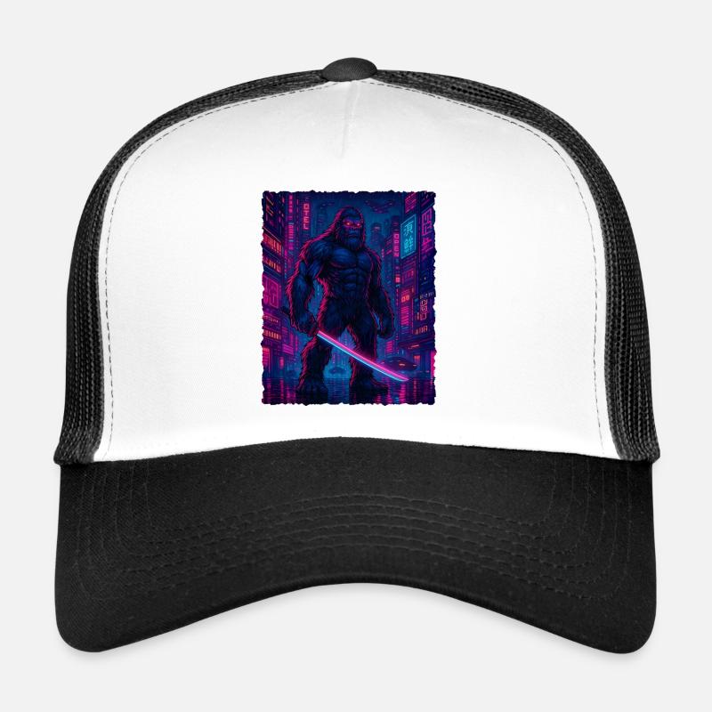 Cyberpunk Bigfoot Cryptid Tech Sasquatch Yeti Casquette trucker 