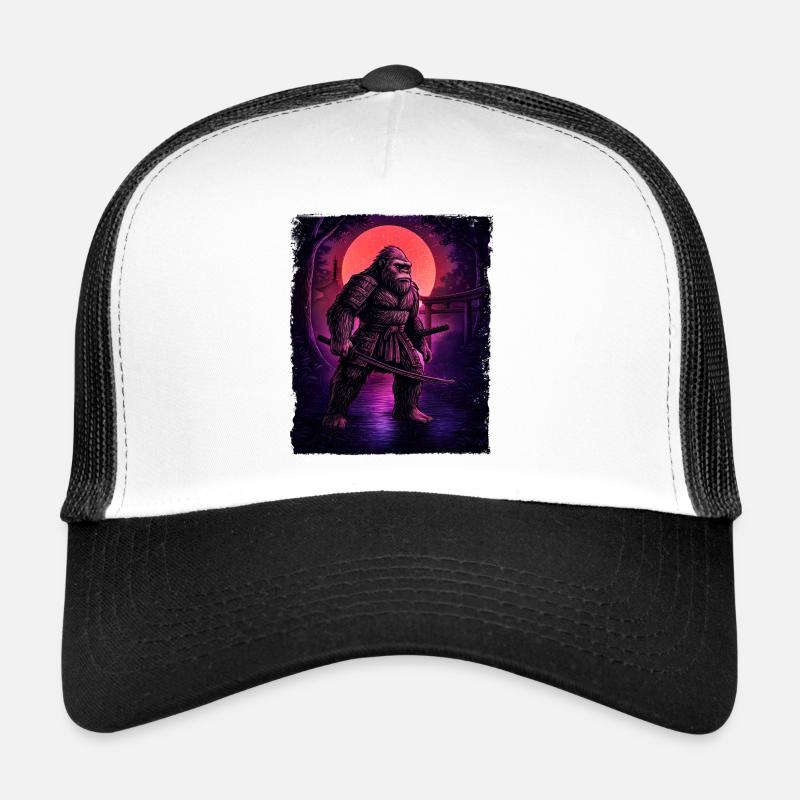 Samurai Bigfoot Cryptid Sasquatch Yeti Hunter Trucker Cap