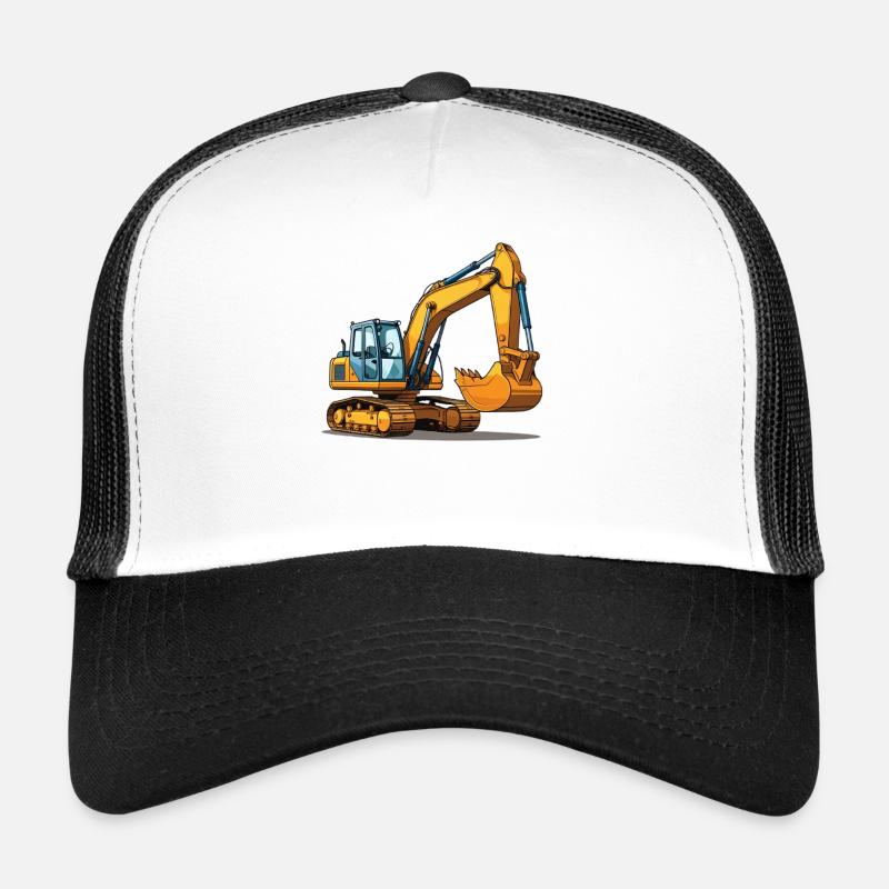 Illustration de machine de construction d’excavatrice pour les fans de chantier de construction Casquette trucker 
