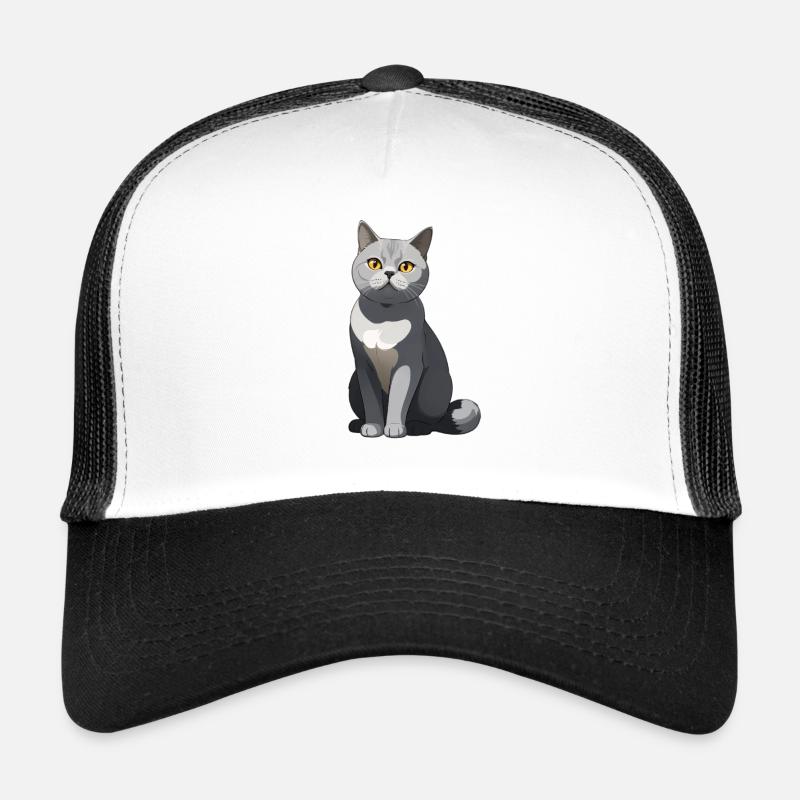Elegante graue Katze Illustration Trucker Cap