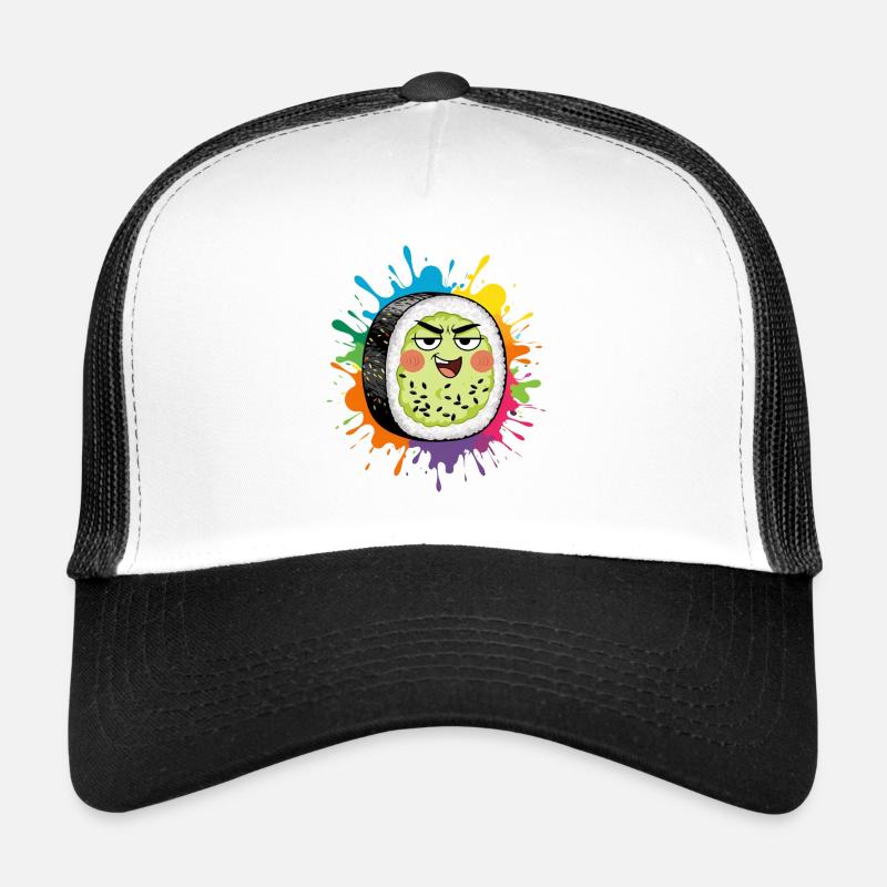 Dessin animé expressif de sushis Casquette trucker 