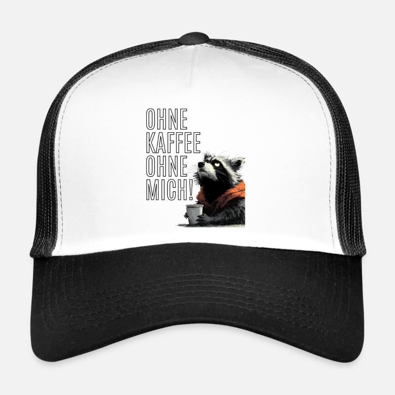 Déclaration amusante sur le café du raton laveur Casquette trucker 