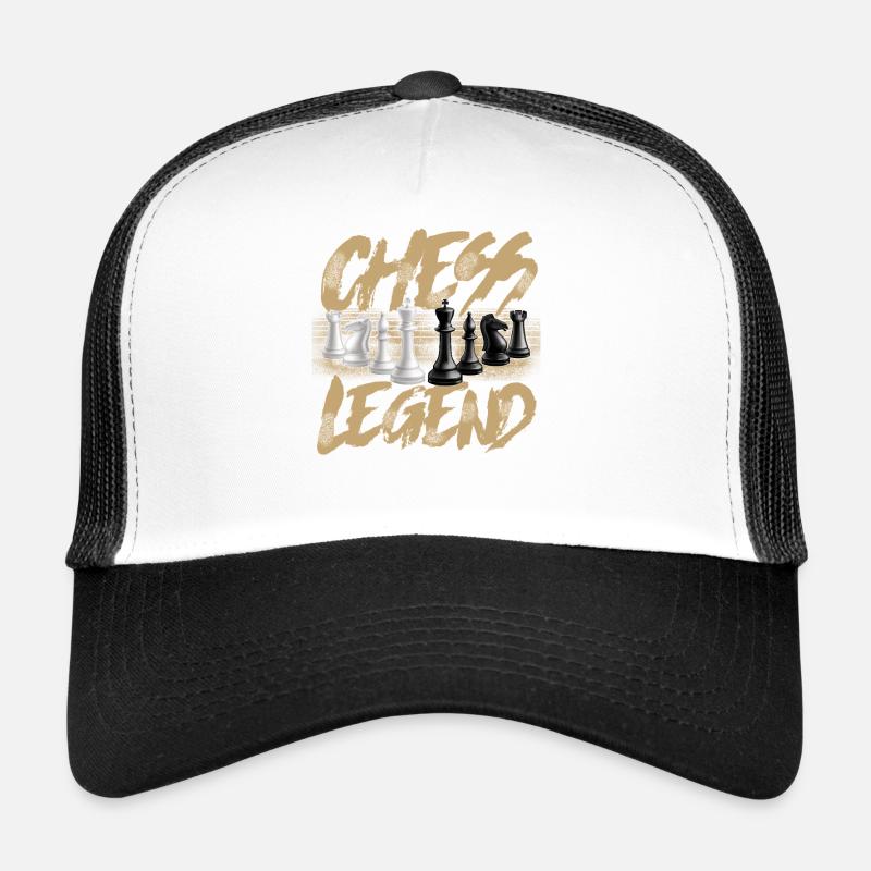 Échecs - Casquette trucker  - blanc/noir