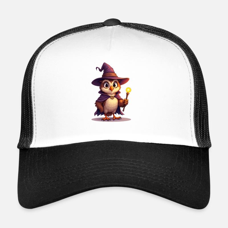 Zauberhafter Eulen-Zauberer mit Zauberstab Trucker Cap
