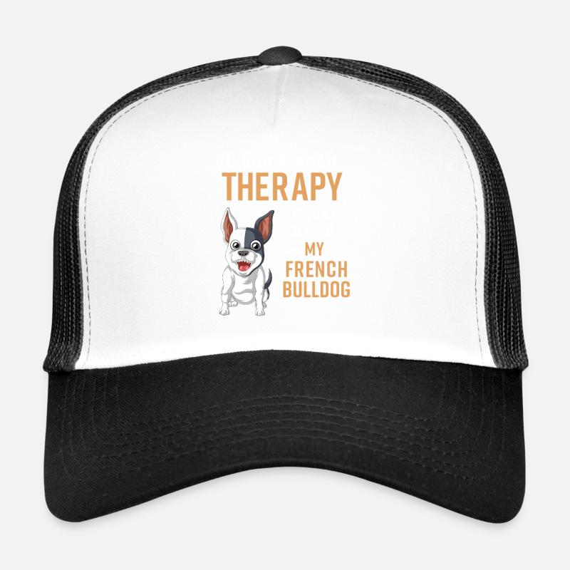 Conception de citation de thérapie du bouledogue français Casquette trucker 
