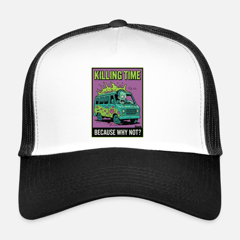 Zombie Van Survival Illustration - Trucker Cap - Weiß/Schwarz