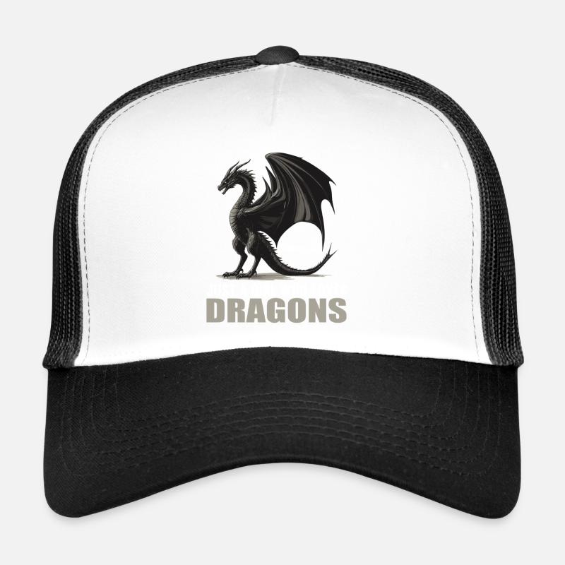 Drachen Drache - Trucker Cap - Weiß/Schwarz
