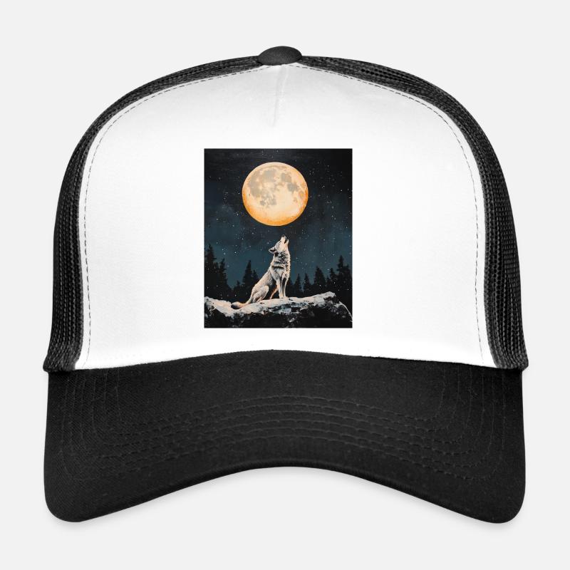 Le loup hurle pour la lune Casquette trucker 